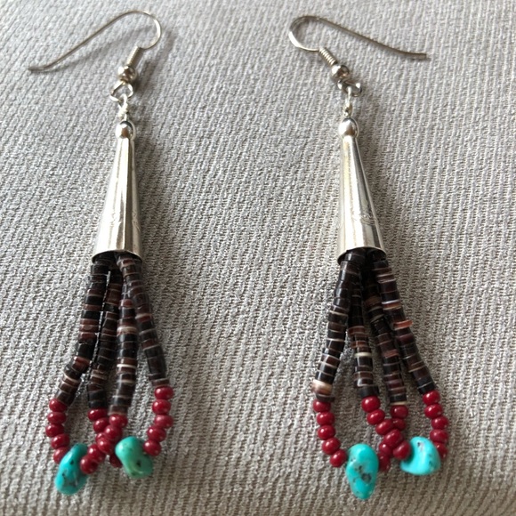 Vintage Native American Necklace & Earring Set. - Picture 8 of 11